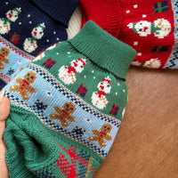 Christmas Snowman Gingerbread Man Pet Sweater