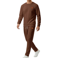 Embossed Letter Crewneck Sweatshirt And Pants Set