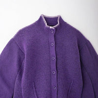 Single-breasted Knitted Cardigan Coat For Women