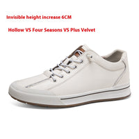 Increased 6CM Spring Men's Shoes Fashion White Shoes Breathable