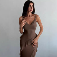 European And American-style Slim-fit Sexy Spaghetti-strap Mermaid Dress
