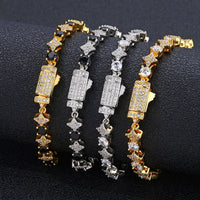 Mens 6mm Star Zircon Tennis Bracelet