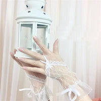 Mesh Lace Fingerless Bow Oversleeves Girl