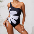 One-piece Bikini Cutout Swimsuit Womens Sexy One-shoulder Figure-hugging