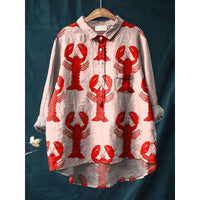 Animal Print Hawaiian Long Sleeve Shirt