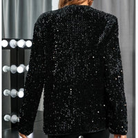 Women's Solid Color Sequin Graceful And Fashionable Coat