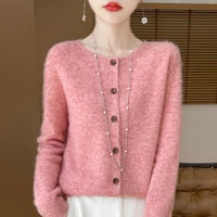 Women's Pure Wool Sweater Loose Round Neck Fashion Coat