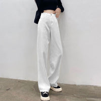 Women's High Waist Straight Jeans Loose-fitting Wide-leg Trousers