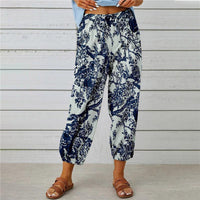 Fashion Floral Print Casual Jumpsuit Lady's Pants