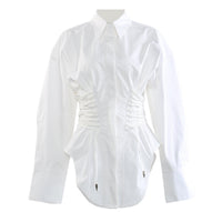 Slimming Stylish Drawstring Shirt Jacket That Accentuates The Waist