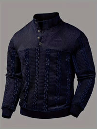 Retro Casual Stand-up Collar Four-button Pullover Hoodie