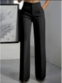 New Cross-border European And American Women's Solid Color Suit Pants Wide-leg Trousers