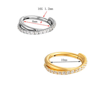 Double-Layer Cross Nose Ring Piercing Decoration