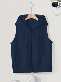 Women's Sleeveless Slim-fit Cardigan Zip Sweater