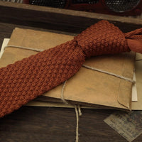 Narrow Woolen College Style Knitted Tie For Men And Women