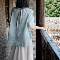 Breathable Linen Shirt Top For Women