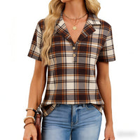 European And American Womens Summer Fashion Polka-Dot T-Shirt Printed Top