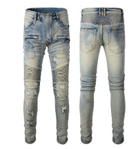 Men's Retro High Street Light Blue Jeans