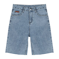 Women's Raw Edge Stretch Slim Straight Denim Shorts