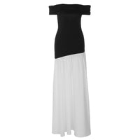 Off-Shoulder Tube Top Waist-Cinching Slimming Loose Long Dress For Women