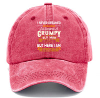 Washed Print Denim Baseball Cap Retro Versatile Soft Top Hat