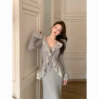 Women's Autumn And Winter Gentle Bell Sleeve Knitted Cardigan