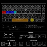 Heiji Snake Mechanical Keyboard Kit Aluminum Tuo Three-mode No Wired Bluetooth
