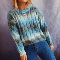 New Lightweight Rainbow Short Knitted Sweater For Women