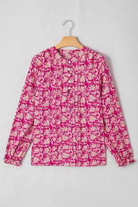 New Casual And Stylish Loose-fit V-neck Printed Long-sleeve Shirt