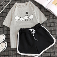 Summer Cute Short Sleeve Shorts Suit Home Wear