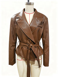 Women's Motorcycle Cool Strapped Temperament Leather Jacket