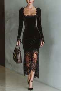 Women's Elegant French-style Lace Cocktail Dress