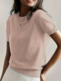 Round Neck Short Sleeve Thin Loose Casual Women's Sweater