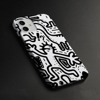 Black Line Graffiti Phone Case Ultra-thin