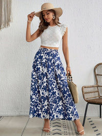 Elegant Floral High-Waisted Womens Skirt