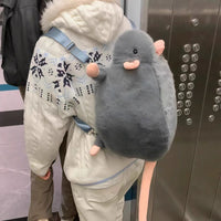 Cute Simulated Rat Backpack Plush Doll Shoulder Bag Creative Large-capacity Commuter