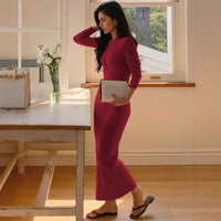 New Knitted Dress Womens Tight-fitting Sheath Coat