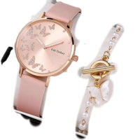 Fashion Lady Temperament Belt Watch Casual Versatile Niche Butterfly Diamond Surface Quartz Watch