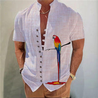 Geometric 3D Printed Short Sleeve Youth Casual Floral Shirt