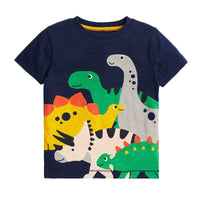 Summer Children's Cute Printed Embroidered Short-sleeved Cartoon T-shirt