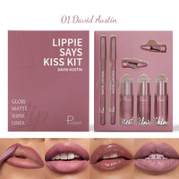 Lip Glaze Lip Matte Dewy And Shimmering Lipstick Gift Set 5-Piece