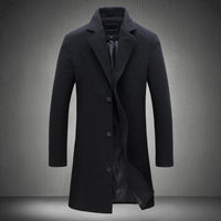 Long Solid Color Single Breasted Windbreaker Fabric