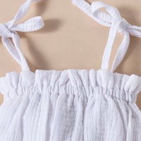 Girl's Lace Up Short Top And Printed Flare Pants Suit