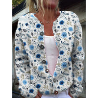D Digital Printing Cardigan Knitted Coat Women's Early Spring And Autumn Coat
