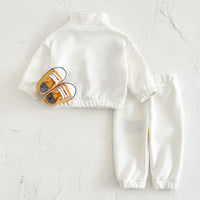 Fleece-lined Thickened Christmas Embroidered Stand Collar Sweater Trousers Suit