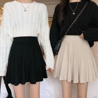 Women's Autumn And Winter High Waist Knit Pleated Skirt