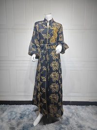 Women's Fashion Floral Print Long Sleeve Dress