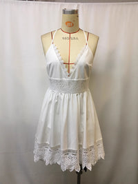 Vintage Bohemian Western Style Lace-Trimmed Slip Dress