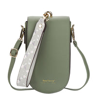 Lady's Solid Color Crossbody Phone Bag