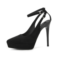 Waterproof Platform Suede Pointed Stiletto Heel High Heels